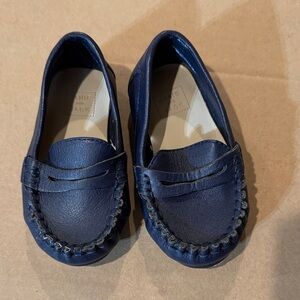 Janie and Jack Blue Leather Loafers